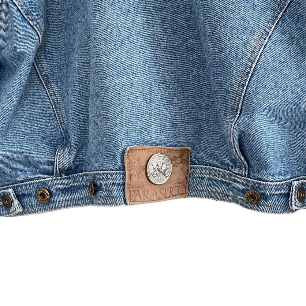 Vintage PARASUCO 90s Oversized Trucker Chore Denim Jean Jacket - Picture 10 of 14